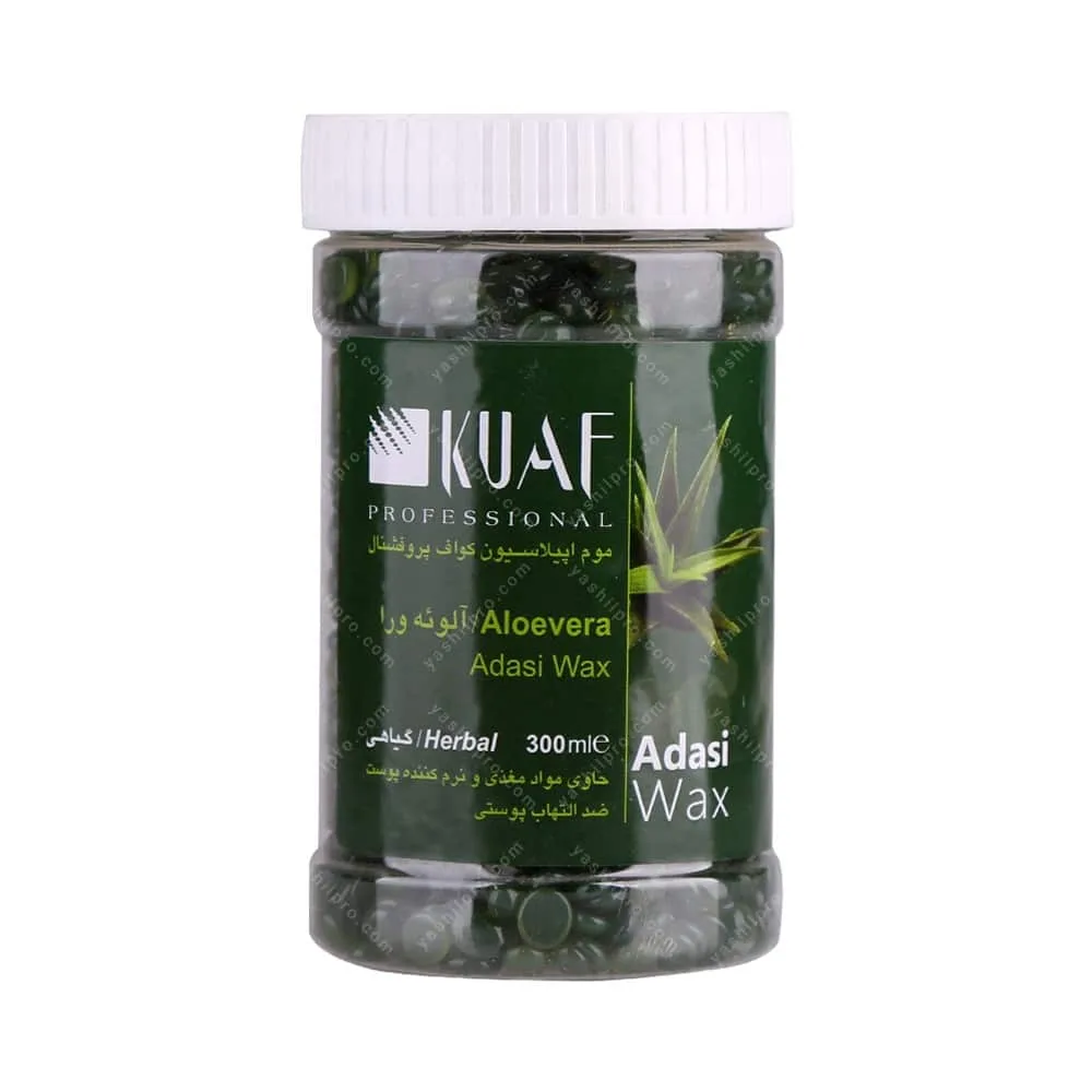 موم اپیلاسیون عدسی کواف مدل adasi wax aloevera حجم 300 میلی لیتر
